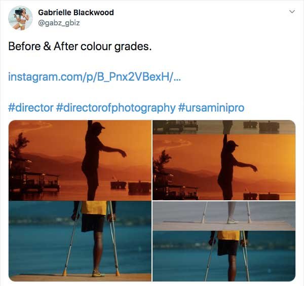 Gabrielle Blackwood tweet color grading